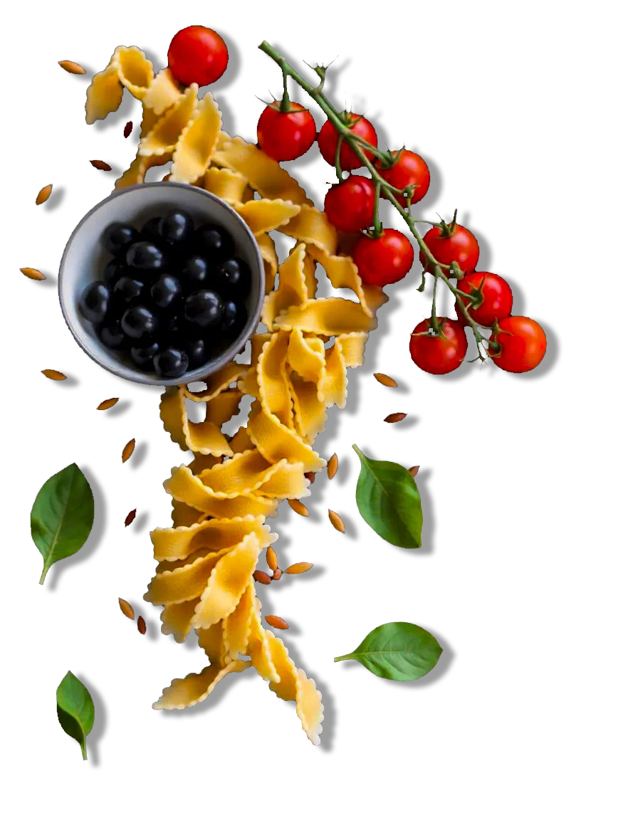 Macarrão com ramo de tomate